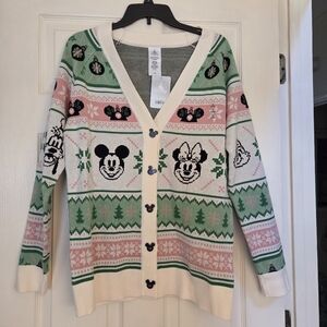 NWT Disney Friends Holiday Cardigan Size Small
